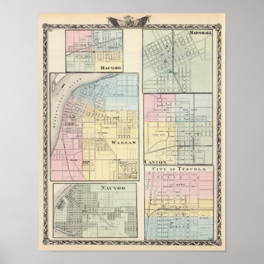 Warschau, Macomb, Marshall, kanton Poster (Voorkant)