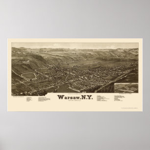 Warschau, NY Panoramic Map - 1885 Poster