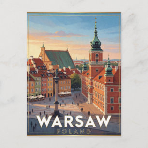 Warschau Oude Stad Koninklijk Kasteel Polen Briefkaart