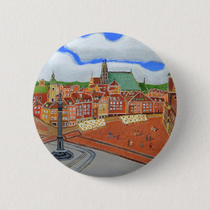 Warschau-Oude stad Ronde Button 5,7 Cm