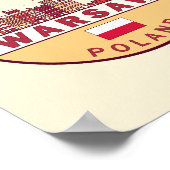 Warschau Polen City Skyline Emblem Poster (Hoek)