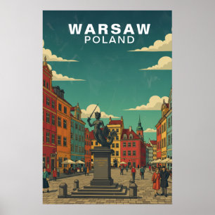 Warschau, Polen Historisch Plein & Meermin Beeld Poster