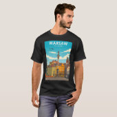 Warschau Polen Minimal Retro Travel Poster T-shirt (Voorkant volledig)