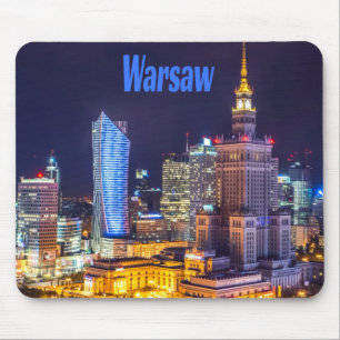 Warschau Polen Night Skyline Warschau Spire Muismat