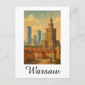 Warschau Polen Skyline  Illustratie Briefkaart (Voorkant)