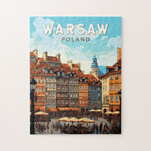 Warschau Polen Travel Art Vintage Legpuzzel