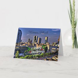 Warschau, Polen, Vrolijk kerstfeest Kaart