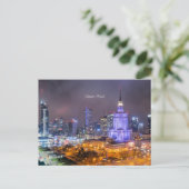 Warschau, Poolse skyline-foto, Briefkaart (Staand voorkant)