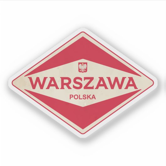Warszawa Polen Vintage Sticker (Voorkant)