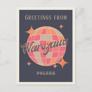 Warszawa Warschau polska Polen retro groet Briefkaart