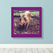 Warthog in Kenia Canvas Afdruk (Insitu (Houten vloer))