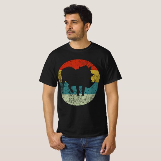 Warthog retro silhouet 70s t-shirt (Voorkant volledig)