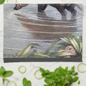 Warthog van Louis Sargent,  wilde dieren Theedoek (Gevouwen)