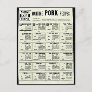 Wartime Pork Recipes Briefkaart