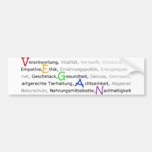warum vegan ? waarom vegan ? bumpersticker