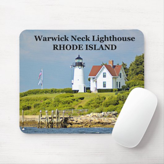 Warwick Neck Lighthouse, Rhode Island Mousepad Muismat (Met muis)
