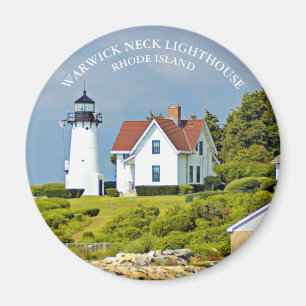 Warwick Neck Lighthouse, Rhode Island Round Magnet Magneet