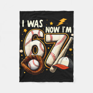 Was 6 7 birthday boy baseball funny 6 7 meme kids fleece deken
