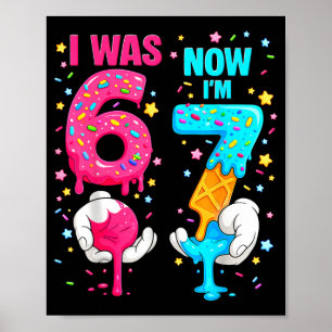 Was 6 7 Druppelende Drip Ijsje Verjaardag Jongens  Poster