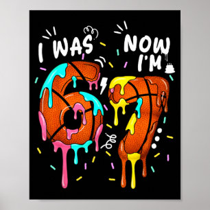 Was 6 7 grappig 67 verjaardag basketball liefhebbe poster