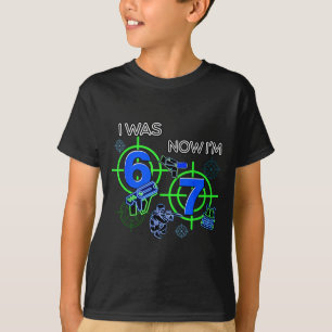 Was 6 7 grappig 67 zes zeven meme laser tag verjaa t-shirt