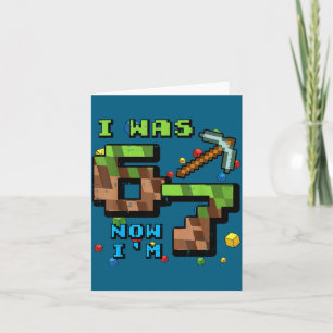 Was 6 7 pixel gamer 7e verjaardag 67 jongens kids  kaart