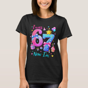 was 6 7 Verjaardag Meisjes Grappig Zes Zeven Meme T-shirt