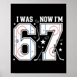 was 6 7 Zes Zeven Grappig IJshockey 7de Verjaardag Poster