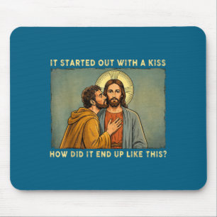 Was alleen een kus jesus & judas meme grappig muismat