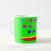 Was alsjeblieft het ontwerp lime groen met woorden koffiemok (Voorkant links)