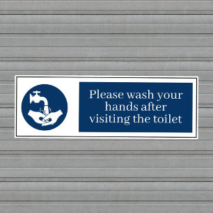 Was alstublieft uw handen en toilet sticker