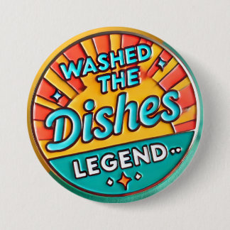 Was de afwas Grappige Button