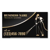 Was de druk op de wasmachine zwart en Gold reinigi Magnetisch Visitekaartje (Voorkant)