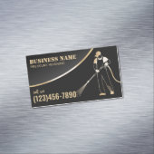 Was de druk op de wasmachine zwart en Gold reinigi Magnetisch Visitekaartje (Voorbeeld)