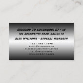 Was en details van de auto visitekaartje (Achterkant)