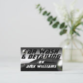 Was en details van de auto visitekaartje (Staand voorkant)