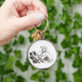 Was het schilderen van een aap jaar Zodiac Round S Sleutelhanger (Hand)