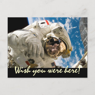 Was hier graag bij je zou zijn Ruimtereis Astronau Briefkaart