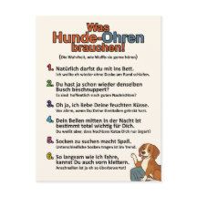"Was Hundeohren brauchen"-Postkarte