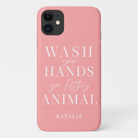 Was je handen en vuil dier grappig Case-Mate iPhone case (Achterkant)