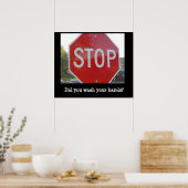 Was je je handen? poster (Keuken)