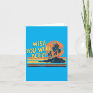 Was je maar bier strand zonsondergang en palmbomen kaart