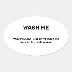 WAS ME Grappige Aangepaste Tekst Vies Ovale Sticker
