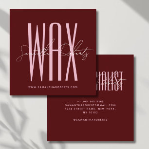 Was specialist modern typografie script rood vierkante visitekaartje