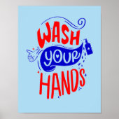 Was uw handen 2020 Bathroom Hygiene-teken Poster (Voorkant)