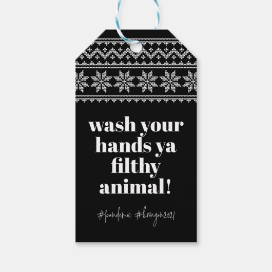 Was uw handen 2020 Funny Humor Sweater Stitch Cadeaulabel (Voorkant)