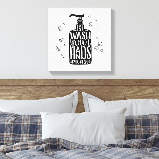 Was uw handen alstublieft canvas afdruk (Insitu (Slaapkamer))