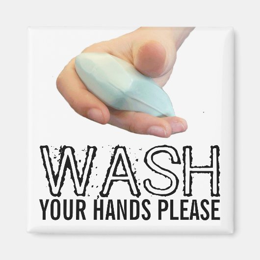 Was uw handen alstublieft magneet (Voorkant)