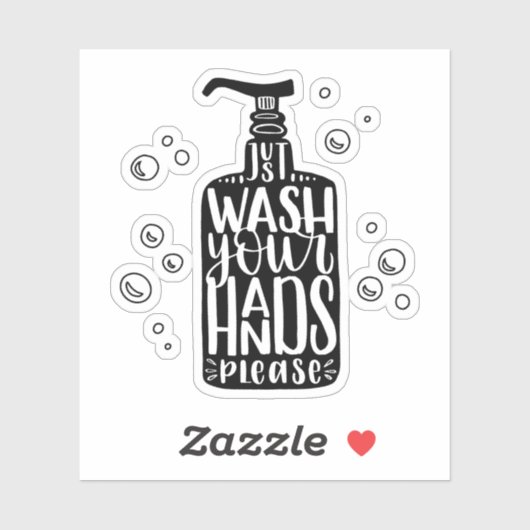 Was uw handen alstublieft sticker (Vel)