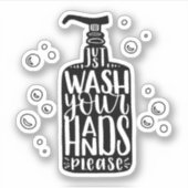 Was uw handen alstublieft sticker (Voorkant)